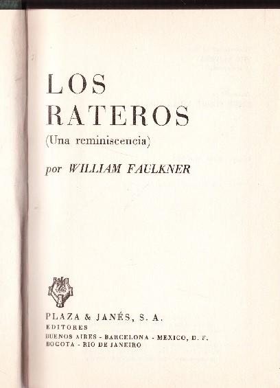 LOS RATEROA | 9999900232479 | Faulkner, William | Llibres de Companyia - Libros de segunda mano Barcelona