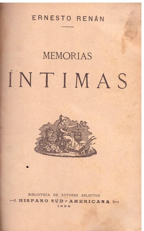 MEMORIAS INTIMAS | 9999900208276 | Renan, Ernesto | Llibres de Companyia - Libros de segunda mano Barcelona