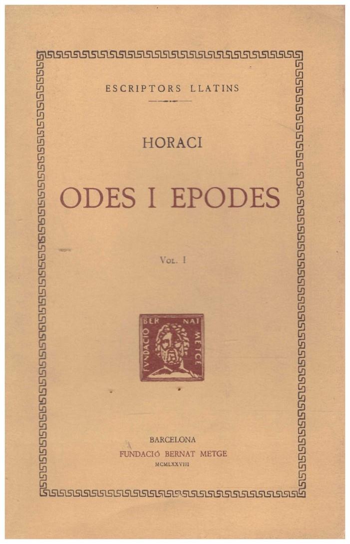 ODES I EPODES (VOL.1) | 9999900029666 | Flac, Q. Horaci | Llibres de Companyia - Libros de segunda mano Barcelona