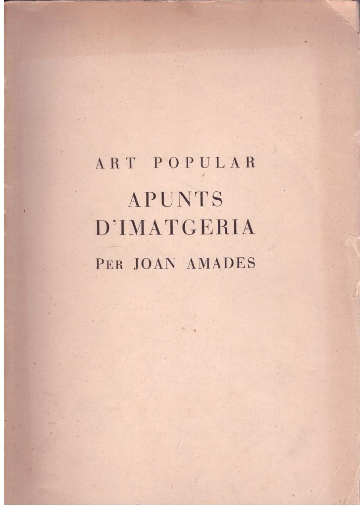 APUNTS D'IMATGERIA | 9999900186727 | AMADES, JOAN | Llibres de Companyia - Libros de segunda mano Barcelona