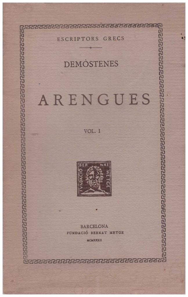 ARENGUES TOMO I | 9999900006315 | Demòstenes | Llibres de Companyia - Libros de segunda mano Barcelona