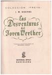 LAS DESVENTURAS DEL JOVEN WERTHER | 9999900220285 | Goethe, J. W | Llibres de Companyia - Libros de segunda mano Barcelona