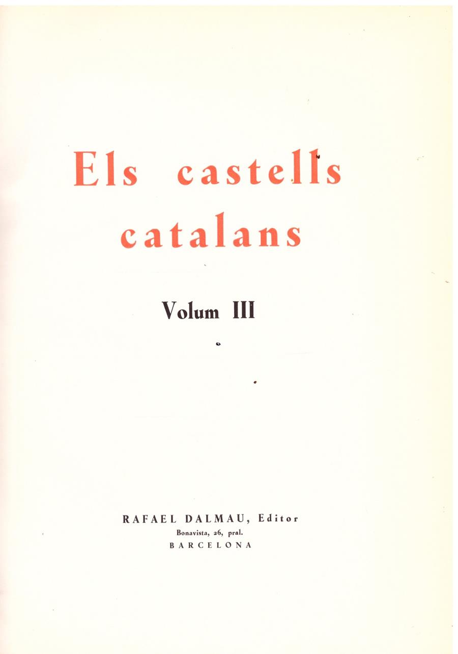 ELS CASTELLS CATALANS VOLUM III | 9999900210804 | Dalmau, Rafael | Llibres de Companyia - Libros de segunda mano Barcelona