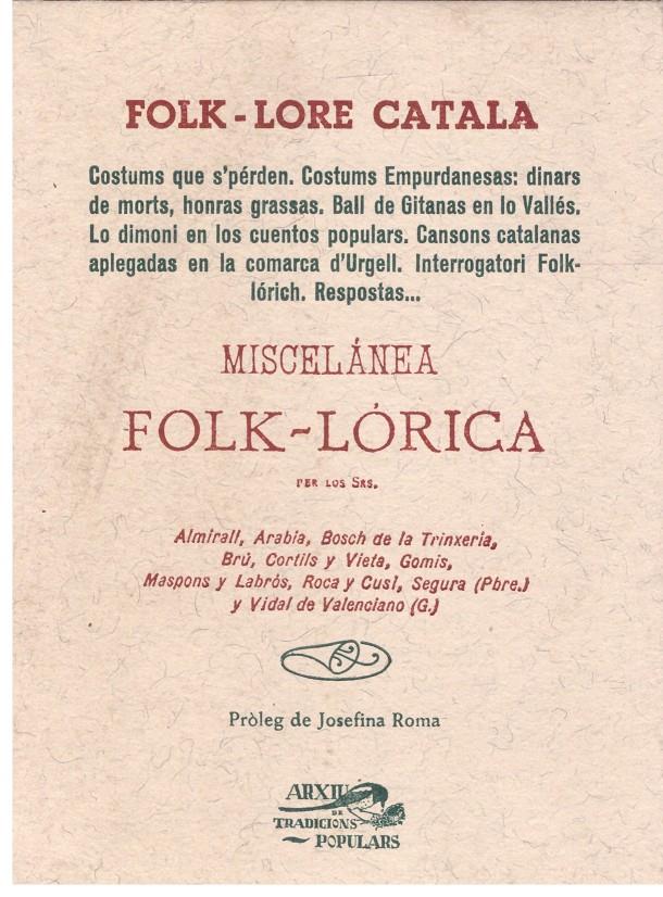 MISCELANEA FOLK - LORICA | 9999900204773 | AA.VV | Llibres de Companyia - Libros de segunda mano Barcelona