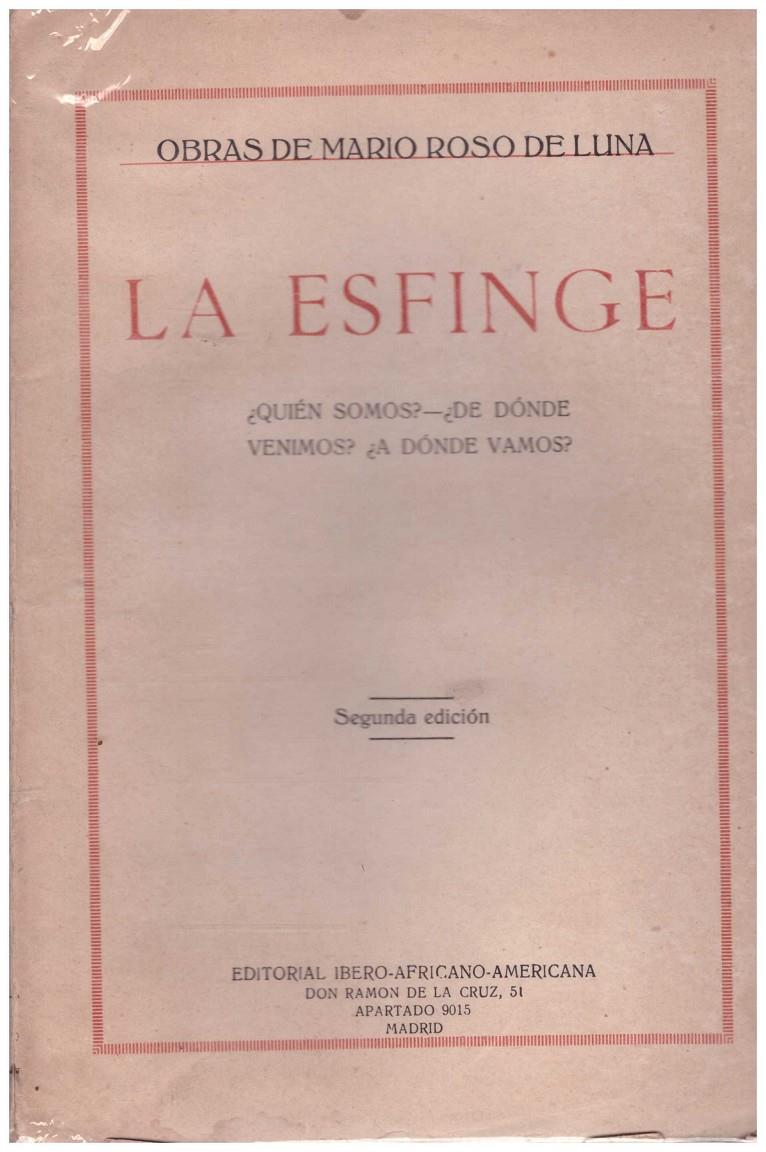 LA ESFINGE | 9999900214505 | Luna, Roso Mario De | Llibres de Companyia - Libros de segunda mano Barcelona