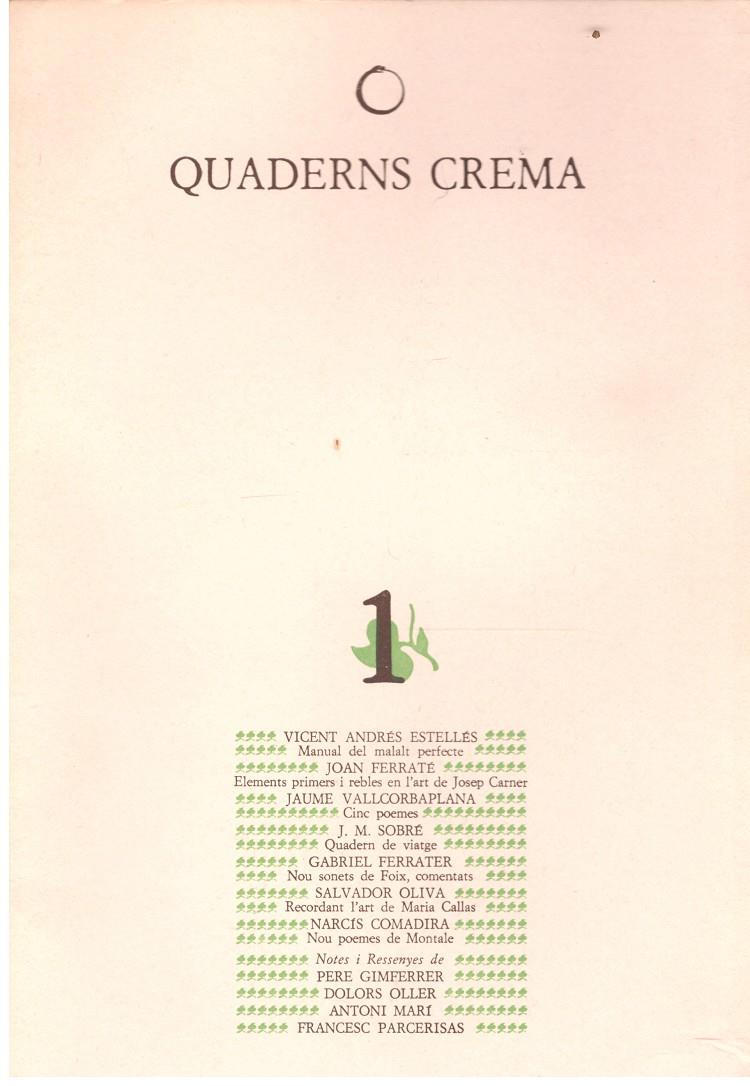 QUADERNS CREMA 1 | 9999900202847 | AA.VV | Llibres de Companyia - Libros de segunda mano Barcelona