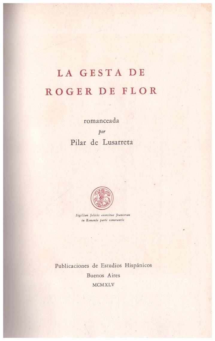 LA GESTA DE ROGER DE FLOR | 9999900117547 | Lusarreta, Pilar de | Llibres de Companyia - Libros de segunda mano Barcelona