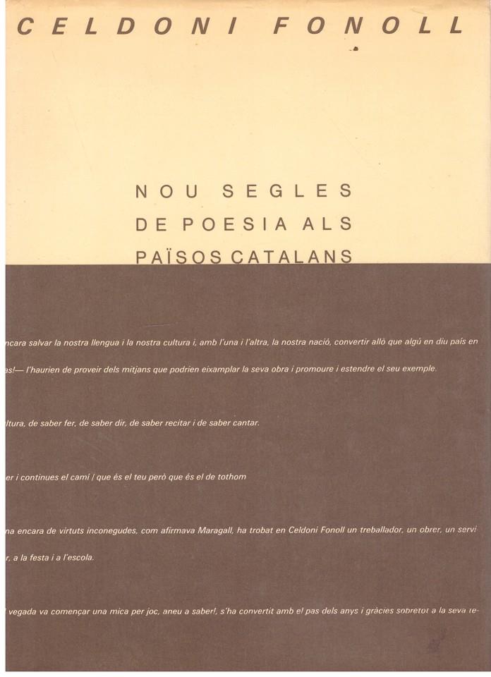 NOU SEGLES DE POESIA ALS PAÏSOS CATALANS | 9999900201956 | Fonoll, Celdoni | Llibres de Companyia - Libros de segunda mano Barcelona
