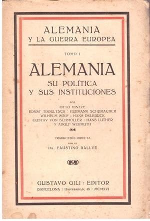 ALEMANIA, SU POLITICA Y SUS INSTITUCIONES | 9999900015836 | Libros antiguos y de segunda mano con historia
