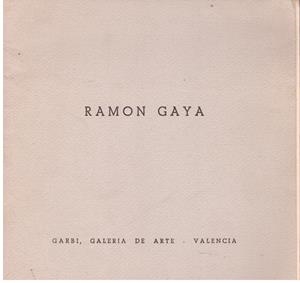 RAMON GAYA. Catálogo exposición | 9999900015379 | Massoni, L. | Libros antiguos y de segunda mano con historia
