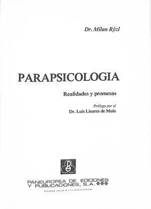 PARAPSICOLOGIA. Realidades y Promesas | 9999900018837 | Rýzl, Dr. Milan | Libros antiguos y de segunda mano con historia