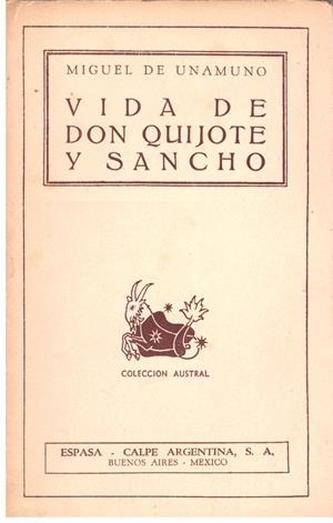 VIDA DE DON QUIJOTE Y SANCHO | 9999900016161 | Unamuno, Miguel de. | Libros antiguos y de segunda mano con historia
