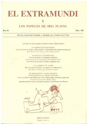 EL EXTRAMUNDI Y LOS PAPELES DE IRIA FLAVIA. Año II. Núm. VII. Revista trimestral fundada y dirigida por Camilo José Cela. | 9999900097603 | Libros antiguos y de segunda mano con historia