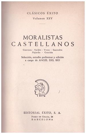 MORALISTAS CASTELLANOS | 9999900106701 | VV.AA | Libros antiguos y de segunda mano con historia