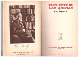 EL PUENTE DE LAS ÁNIMAS | 9999900118018 | Baroja, Pío | Libros antiguos y de segunda mano con historia