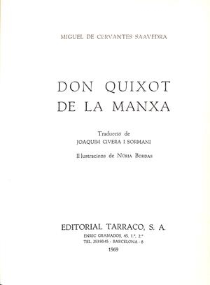 DON QUIXOT DE LA MANXA | 9999900154429 | Cervantes, Miguel | Libros antiguos y de segunda mano con historia