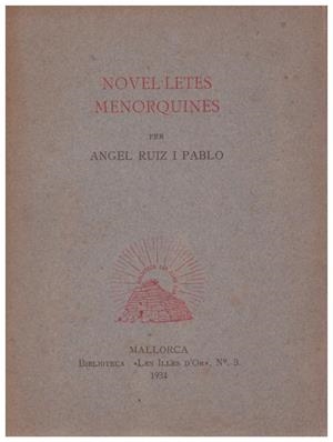 NOVEL·LETES MENORQUINES | 9999900159219 | Ruiz i Pablo, Angel | Libros antiguos y de segunda mano con historia