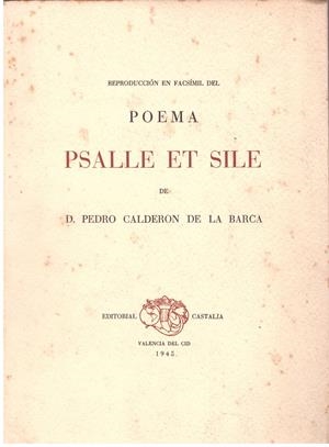 PSALLE ET SILE. Poema | 9999900014266 | Calderón De la Barca, D. Pedro. | Libros antiguos y de segunda mano con historia