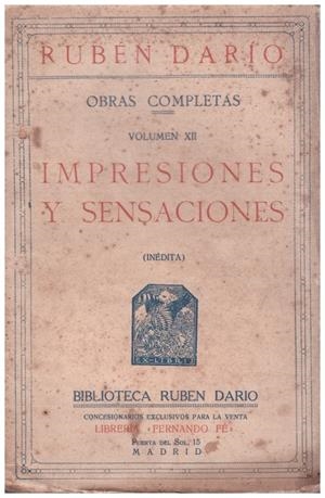 IMPRESIONES Y SENSACIONES | 9999900042276 | Dario, Ruben | Libros antiguos y de segunda mano con historia