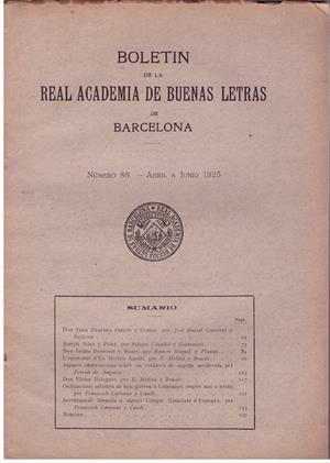BOLETIN DE LA REAL ACADEMIA DE BUENAS LETRAS DE BARCELONA | 9999900032468 | Libros antiguos y de segunda mano con historia