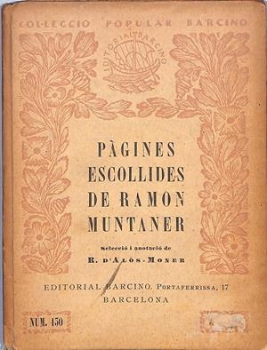 PAGINES ESCOLLIDES DE RAMON MUNTANER | 9999900199628 | Alòs-Moner, R | Libros antiguos y de segunda mano con historia