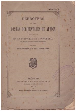 DERROTERO DE LAS COSTAS OCCIDENTALES DE AFRICA | 9999900005141 | Libros antiguos y de segunda mano con historia