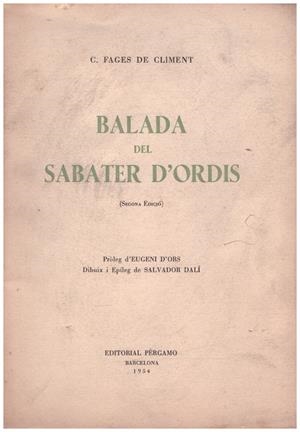 BALADA DEL SABATER D'ORDIS.  | 9999900021578 | Fages de Climent, Carles | Libros antiguos y de segunda mano con historia
