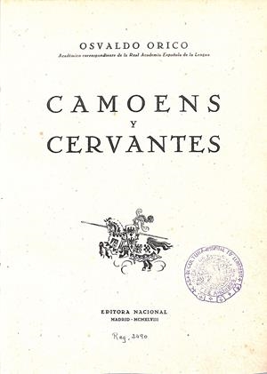 CAMOENS Y CERVANTES. | 9999900106657 | Orico, Osvaldo. | Libros antiguos y de segunda mano con historia