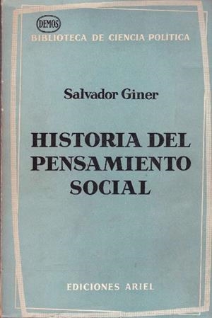 HISTORIA DEL PENSAMIENTO SOCIA | 9999900070248 | Giner, Salvador. | Libros antiguos y de segunda mano con historia