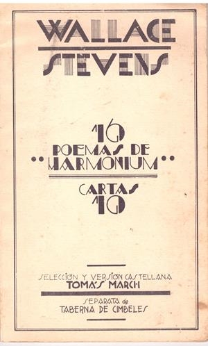 16 POEMAS DE HARMONIUM. Cartas 10 | 9999900050608 | Stevens, Wallace | Libros antiguos y de segunda mano con historia