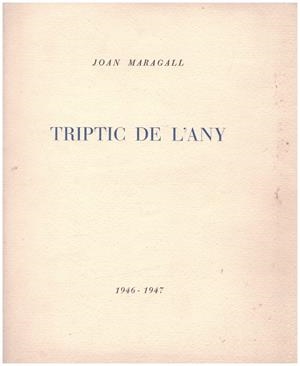 TRIPTIC DE L'ANY | 9999900057638 | Maragall, Joan | Libros antiguos y de segunda mano con historia