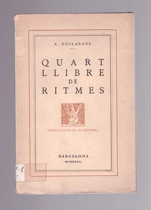 QUART LLIBRE DE RIMES | 9999900165920 | ESCLASANS, Agustí | Libros antiguos y de segunda mano con historia