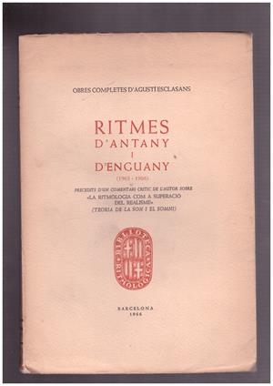 RITMES D'ANTANY I D'ENGUANY | 9999900003598 | Esclasans, Agustí | Libros antiguos y de segunda mano con historia