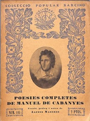 POESIES COMPLETES DE MANUEL DE CABANYES | 9999900029253 | Maseres, Alfons | Libros antiguos y de segunda mano con historia