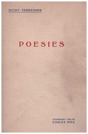 POESIES | 9999900042047 | Verdaguer, Jacint | Libros antiguos y de segunda mano con historia