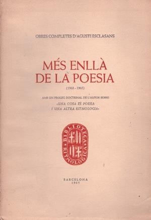 MES ENLLA DE LA POESIA. (1963-1965) | 9999900023992 | Esclasans, Agusti | Libros antiguos y de segunda mano con historia