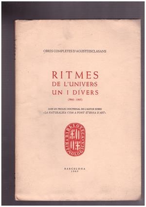 RITMES DE L'UNIVERS UN I DIVERS. (1960-1965) | 9999900024012 | Esclasans, Agusti. | Libros antiguos y de segunda mano con historia