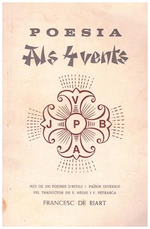 POESIA ALS 4 VENTS | 9999900042184 | Riart, Francesc de | Libros antiguos y de segunda mano con historia