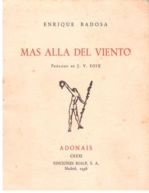 MAS ALLA DEL VIENTO. Pról. J.V.Foix | 9999900099058 | Badosa, Enrique. | Libros antiguos y de segunda mano con historia