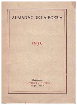 ALMANAC DE LA POESIA. (Any XVII). 1930 | 9999900107074 | Libros antiguos y de segunda mano con historia