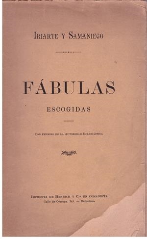FABULAS. Escogidas. | 9999900043051 | Iriarte y Samaniego. | Libros antiguos y de segunda mano con historia