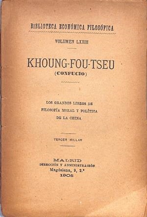 KHOUNG-FOU-TSEU (Confucio) | 9999900050059 | Libros antiguos y de segunda mano con historia