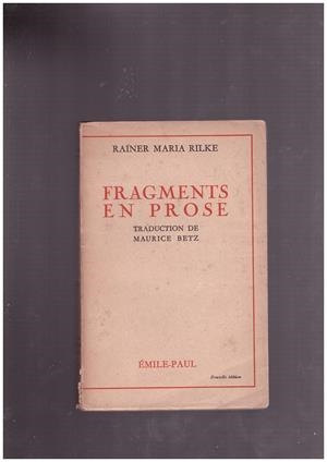 FRAGMENTS EN PROSE | 9999900169201 | RILKE MARIA, RAINER | Libros antiguos y de segunda mano con historia