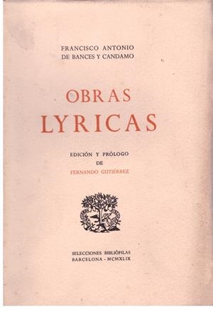 OBRAS LIRICAS | 9999900177183 | BANCES Y CANDAMO, FRANCISCO ANTONIO DE | Libros antiguos y de segunda mano con historia