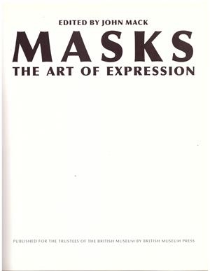 MASKS THE ART OF EXPRESSION | 9999900185973 | MACK, JOHN | Libros antiguos y de segunda mano con historia