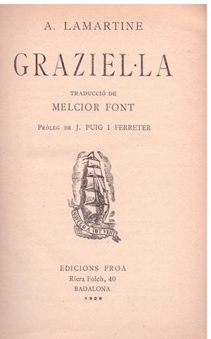 GRAZIEL-LA | 9999900188981 | LAMARTINE, A. | Libros antiguos y de segunda mano con historia