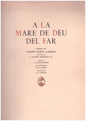 A LA MARE DE DÈU DEL FAR | 9999900189162 | GARRIGA, MOSSEN RAMON | Libros antiguos y de segunda mano con historia