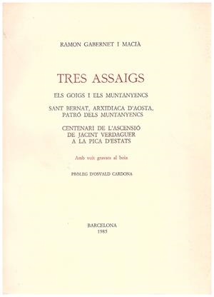 TRES ASSAIGS | 9999900191783 | Gabernet i Macià, Ramon | Libros antiguos y de segunda mano con historia