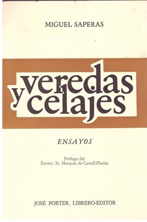 VEREDAS Y CELAJES | 9999900196382 | Saperas, Miguel | Libros antiguos y de segunda mano con historia