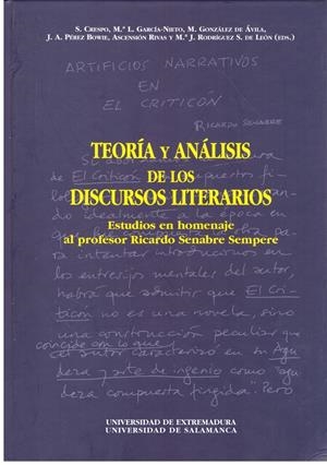 Teoría y análisis de los discursos literarios | 9999900200683 | Crespo Matellán, Salvador (et al.) (eds.) | Libros antiguos y de segunda mano con historia